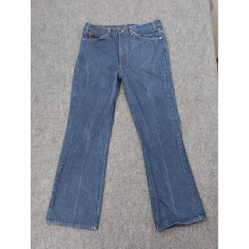 Vtg Plain Pockets JC Penneys‎ Jeans Mens 34x32 Blue Boot USA Made Tag 36x32